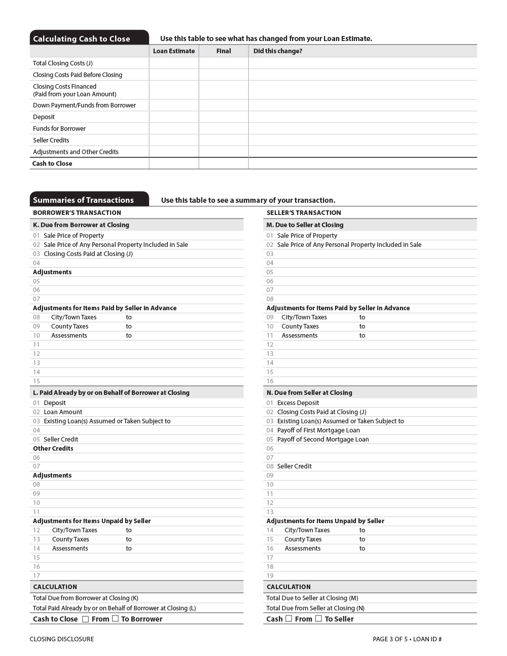 Closing Disclosure Template 4959